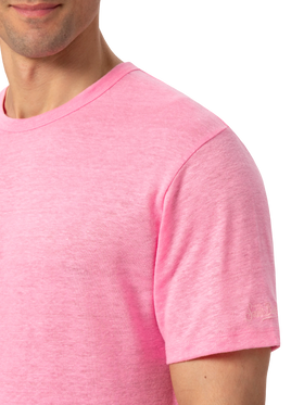 T-Shirt aus Leinenjersey in Blasenrosa Ecstasea