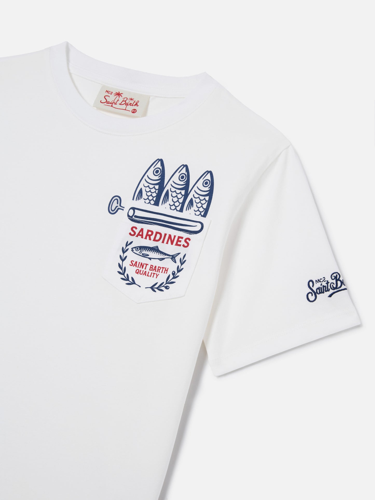 Eddy t-shirt with chest pocket and Sardines illustration