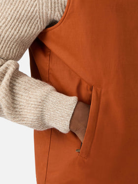Gilet Edgar arancione scuro cerato con fodera in teddy