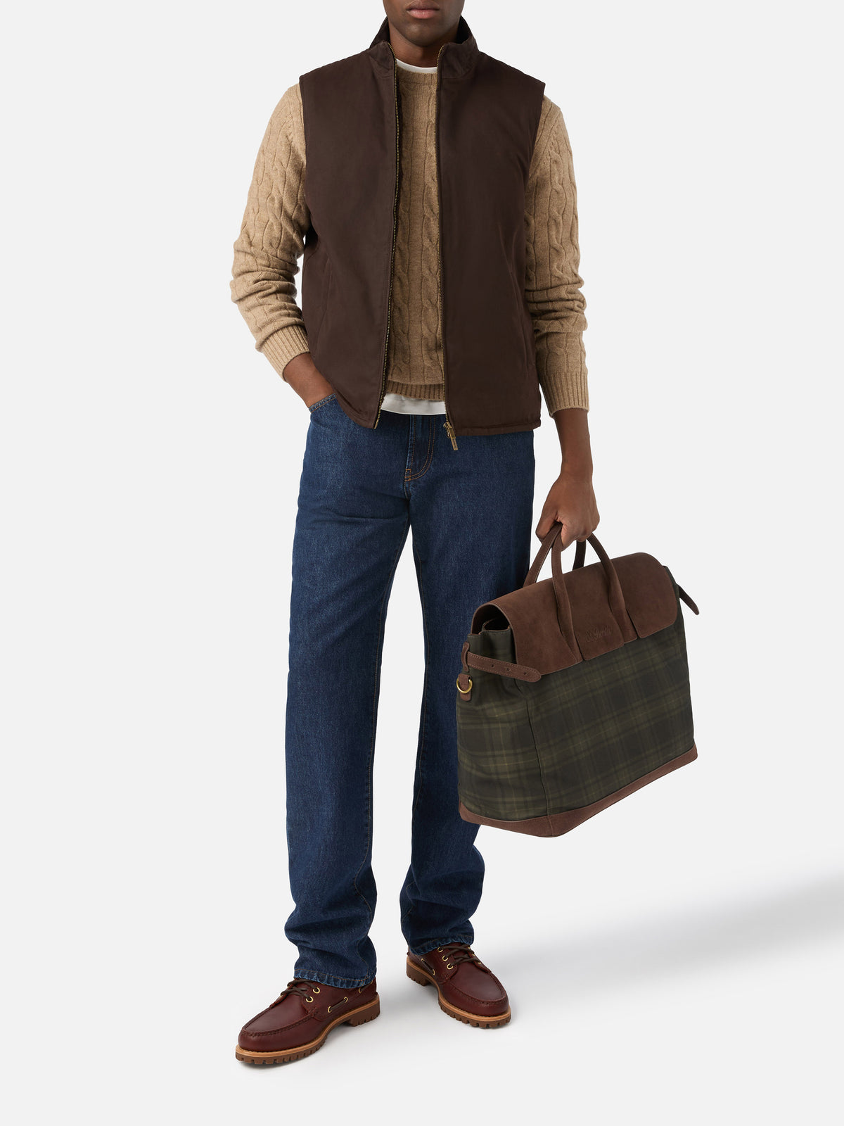Gilet marrone cerato Edgar con fodera in teddy