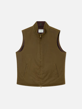 Gilet Edgar verde cerato con fodera in teddy