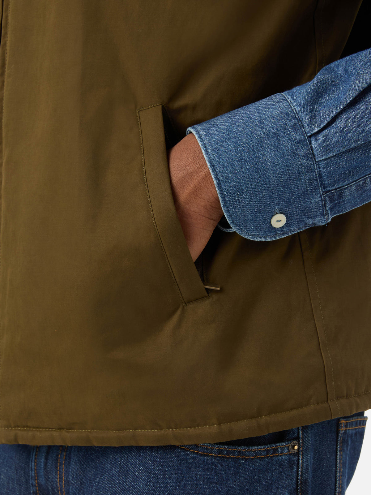 Gilet Edgar verde cerato con fodera in teddy