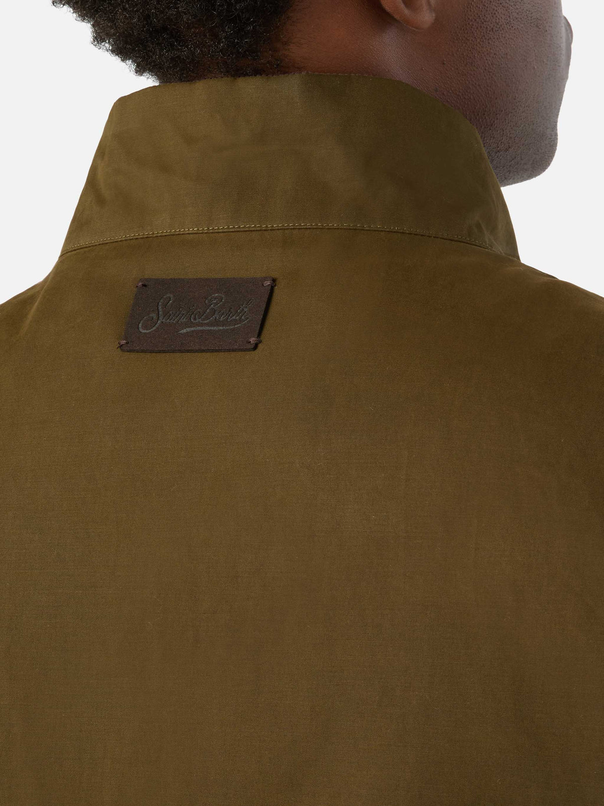 Gilet Edgar verde cerato con fodera in teddy