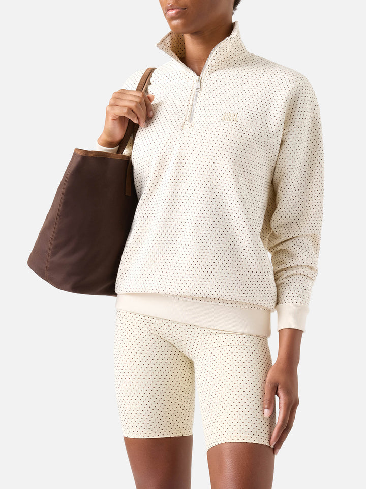 Sweat-shirt Eliade à imprimé micro pois 