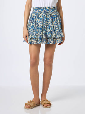 Woman silk voile ruffled mini skirt Eivissa