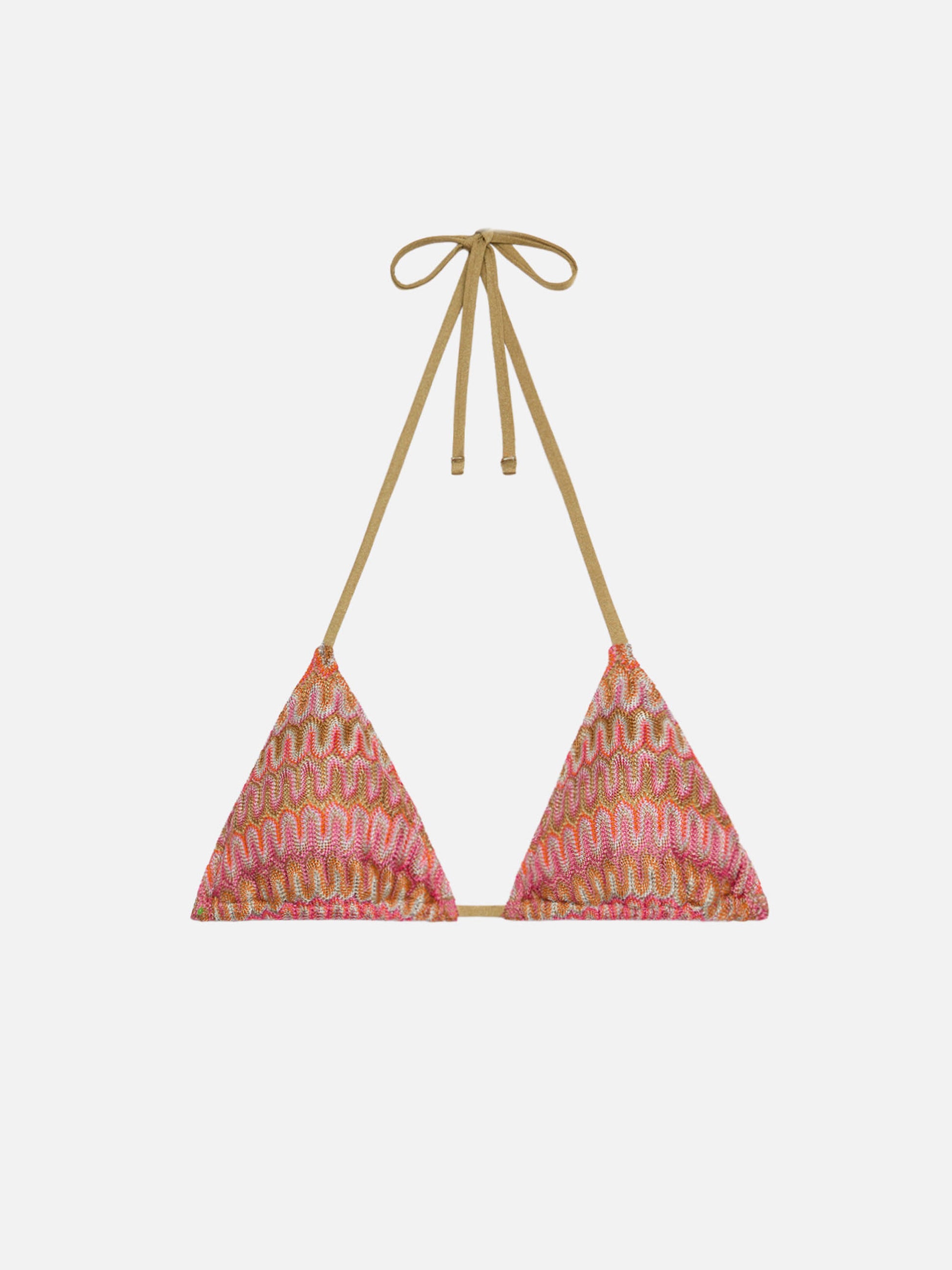 Seline triangle top in orange raschel fabric - MC2 Saint Barth