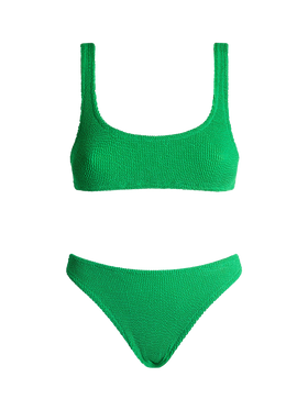 Grüner klassischer Crinkle-Bikini für Damen von Naima Elise