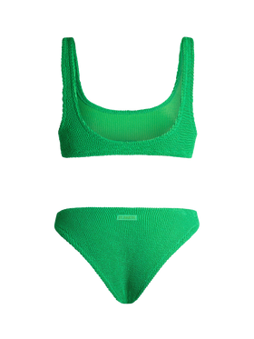 Grüner klassischer Crinkle-Bikini für Damen von Naima Elise