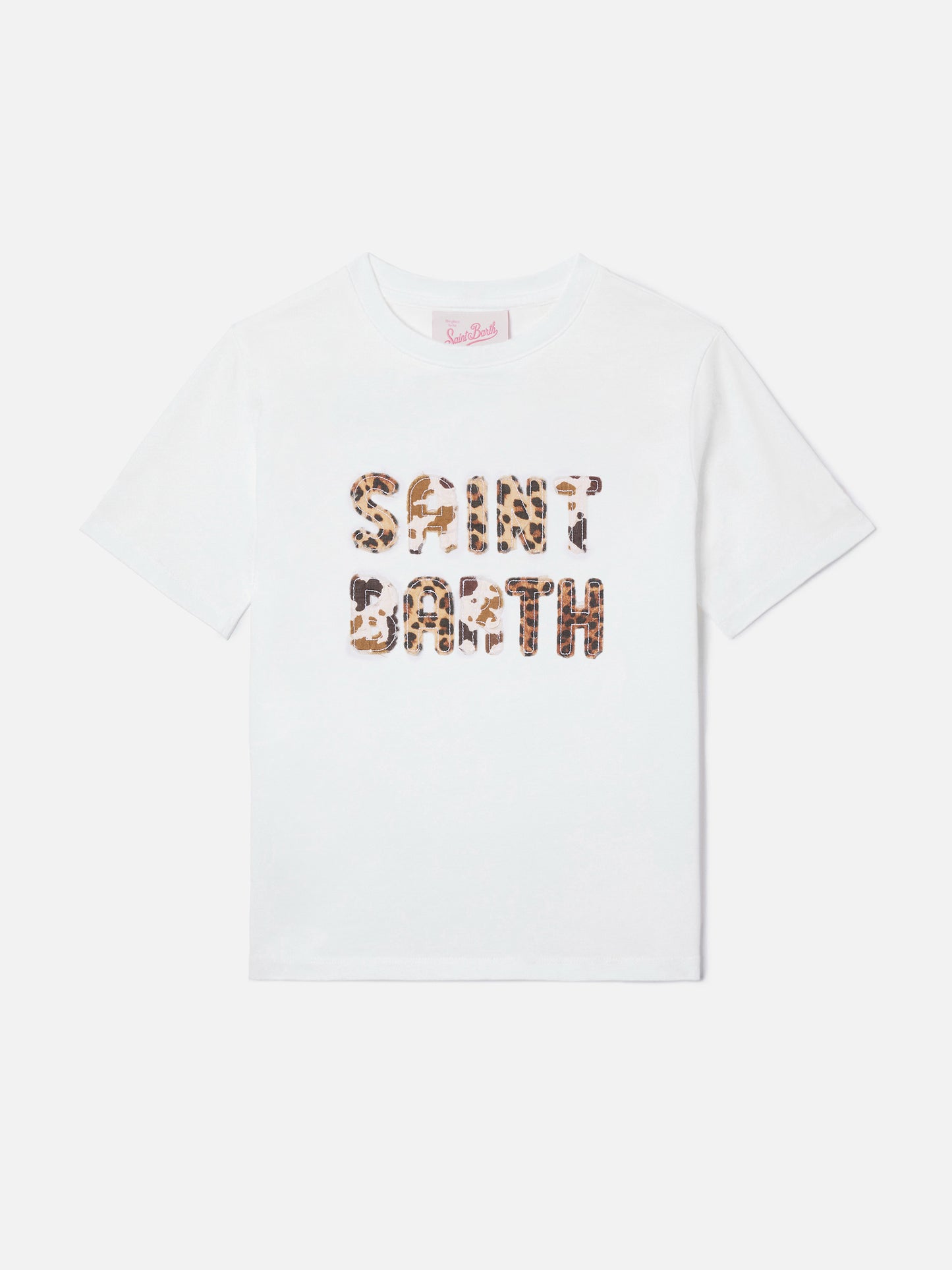 T-shirt Elly bianca con patch logo animalier applicata