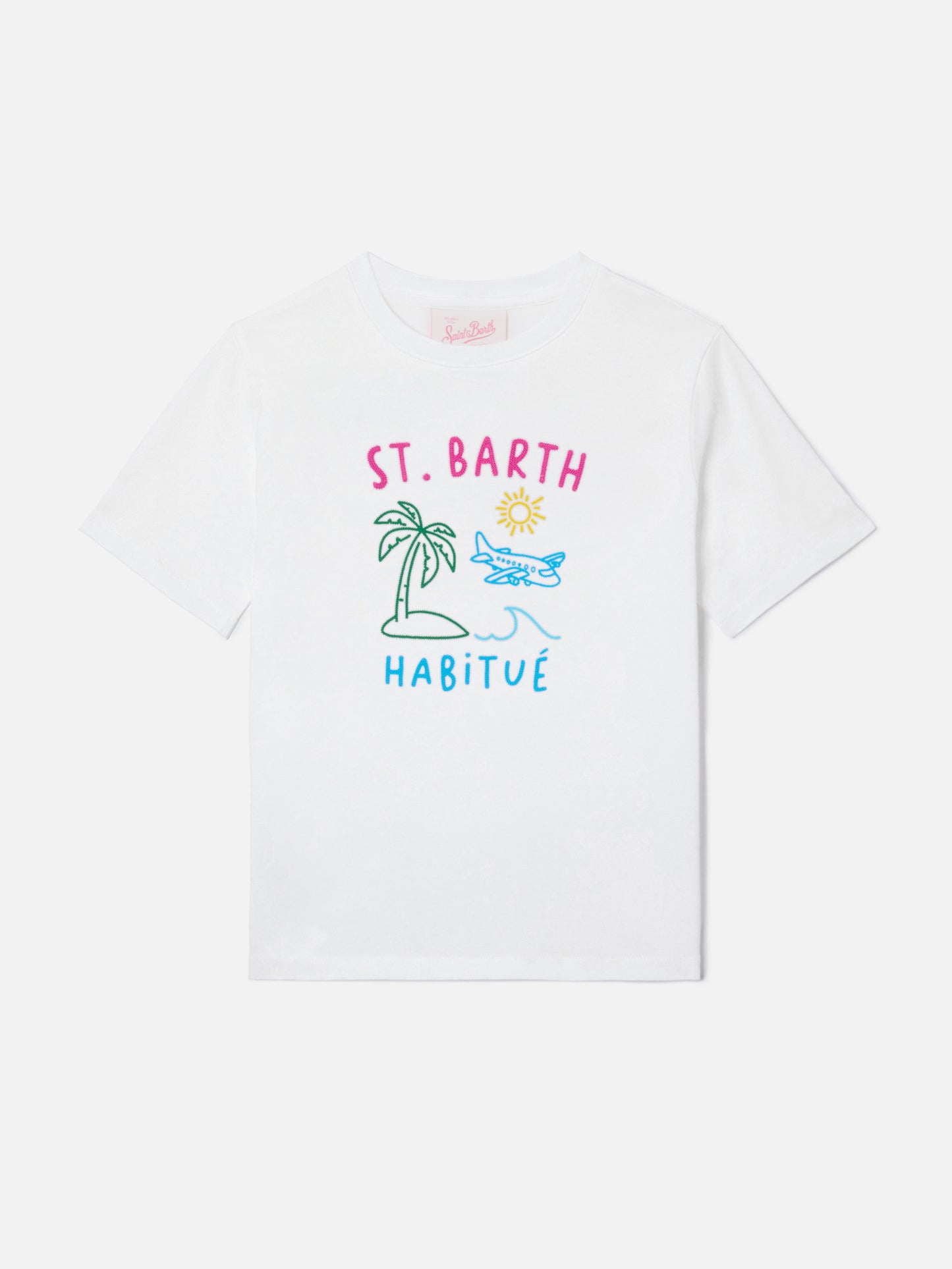 Portland Jr t-shirt with Habitué embroidery on front and back