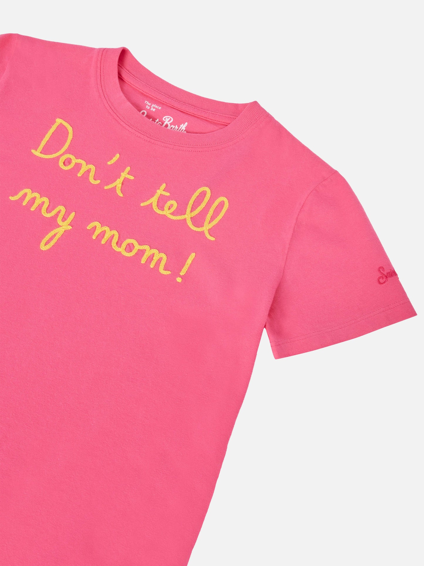 Elly fuchsiafarbenes T-Shirt mit Stickerei