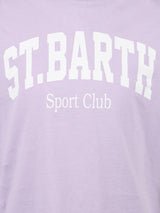 Girl cotton jersey crewneck t-shirt Elly with St. Barth print