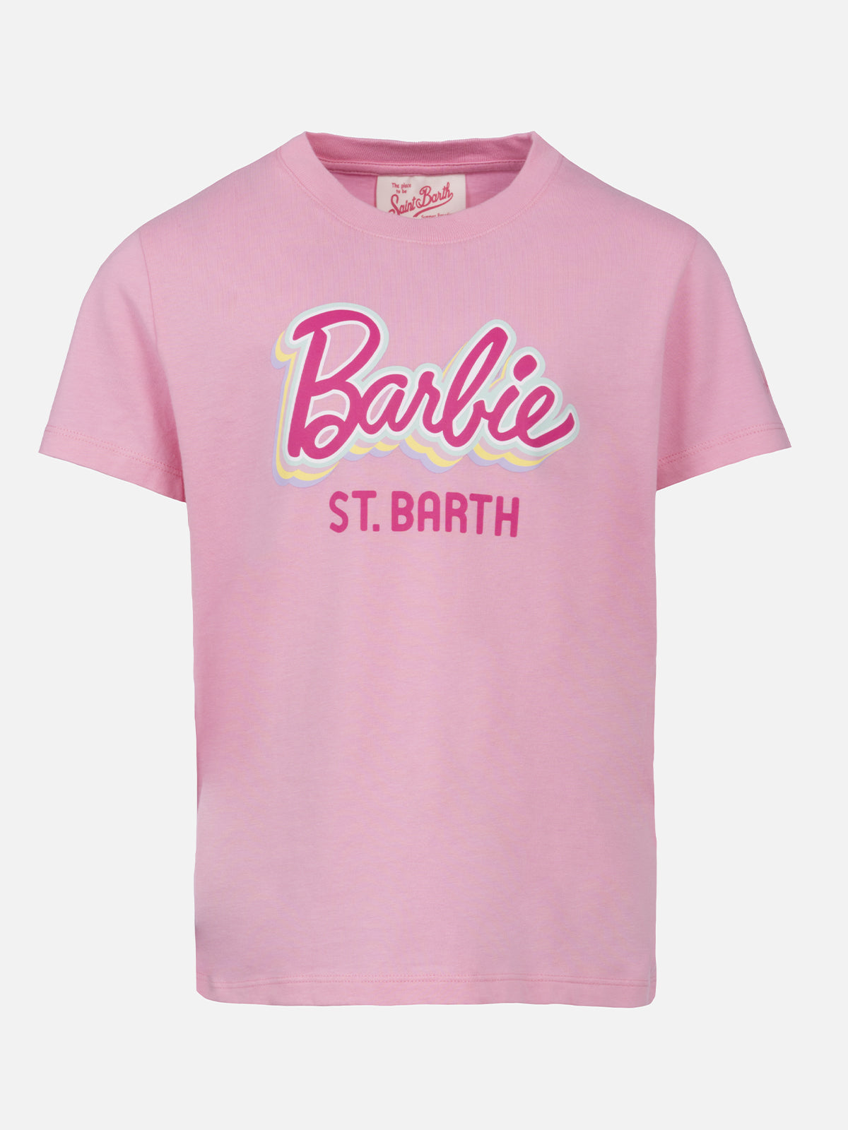 Girl cotton jersey crewneck t-shirt Elly with Barbie print | BARBIE SPECIAL EDITION - MC2 Saint Barth