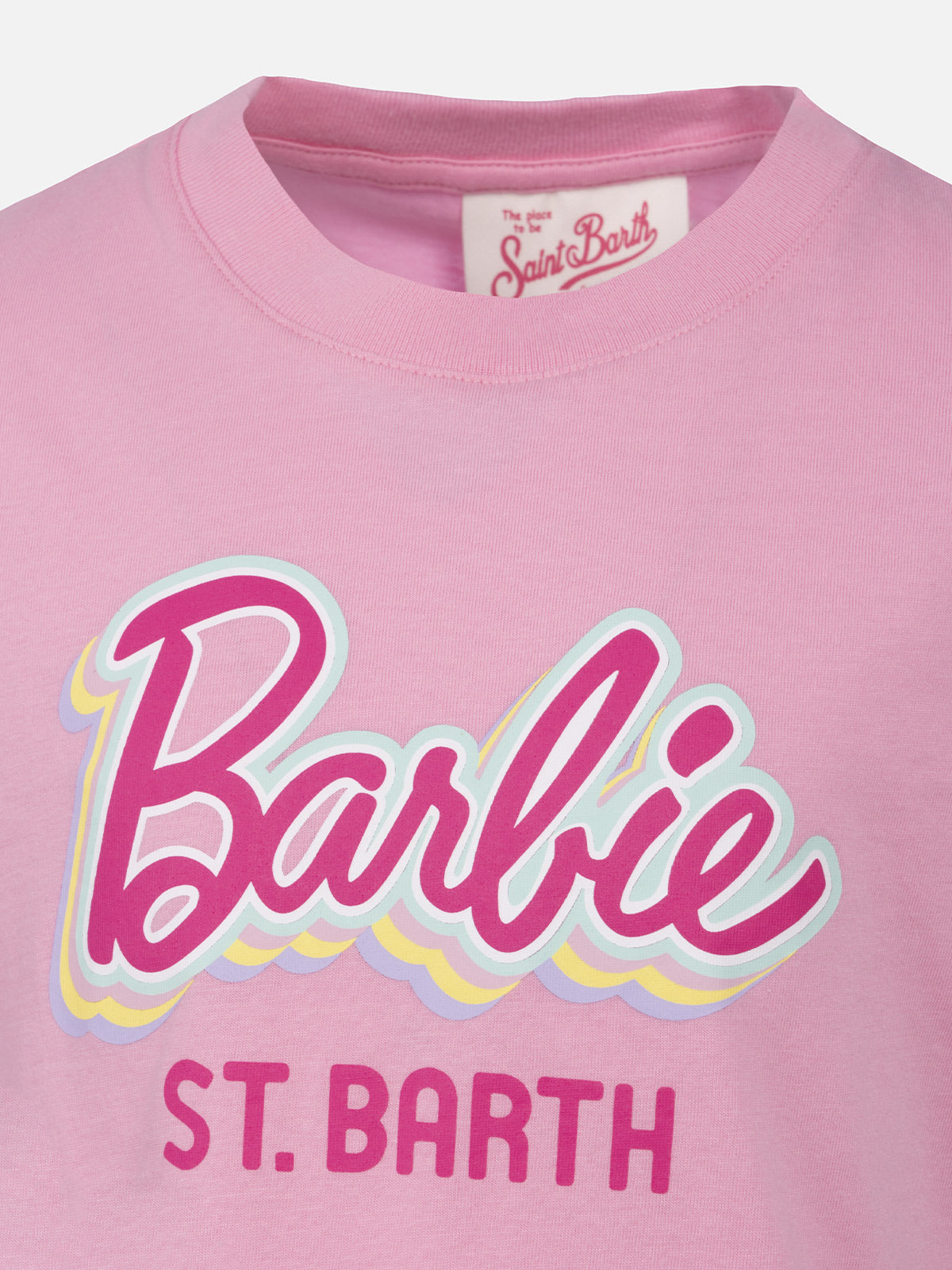 Girl cotton jersey crewneck t-shirt Elly with Barbie print | BARBIE SPECIAL EDITION - MC2 Saint Barth