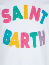 Girl cotton jersey crewneck t-shirt Elly with Saint Barth terry patch