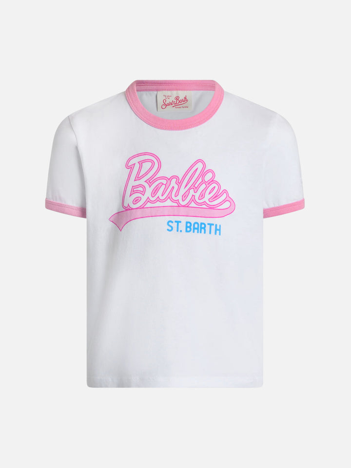 Girl cotton jersey crewneck t-shirt Elly with Barbie Saint Barth print | BARBIE SPECIAL EDITION