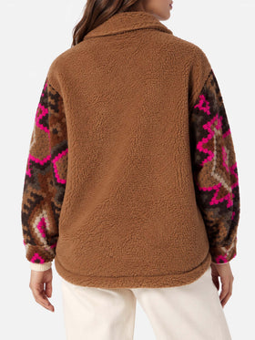Sobrecamisa Elys de sherpa con estampado étnico 