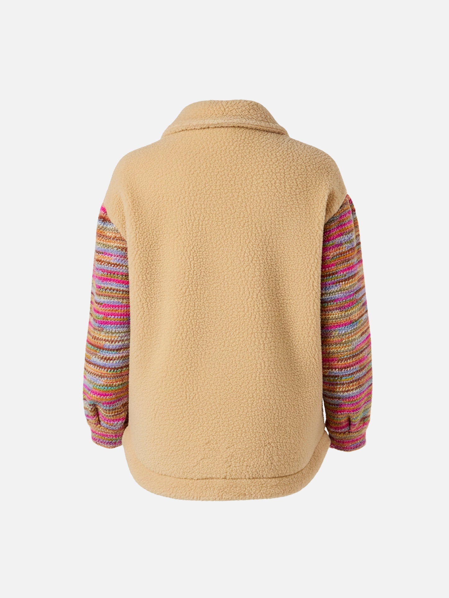 Beige overshirt Elys with crochet sleeves