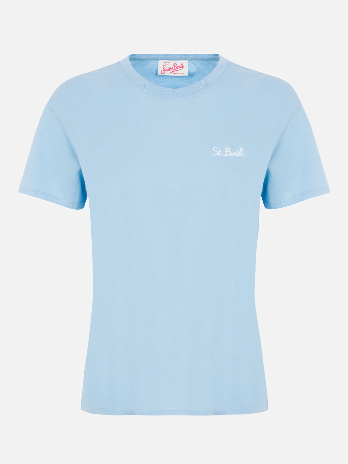 Woman light blue cotton jersey crewneck t-shirt Emilie - MC2 Saint Barth