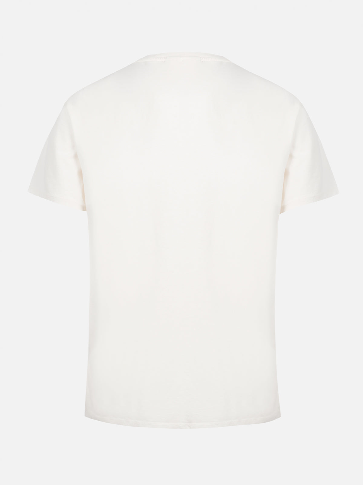 T-shirt girocollo in jersey di cotone bianco sporco da donna Emilie