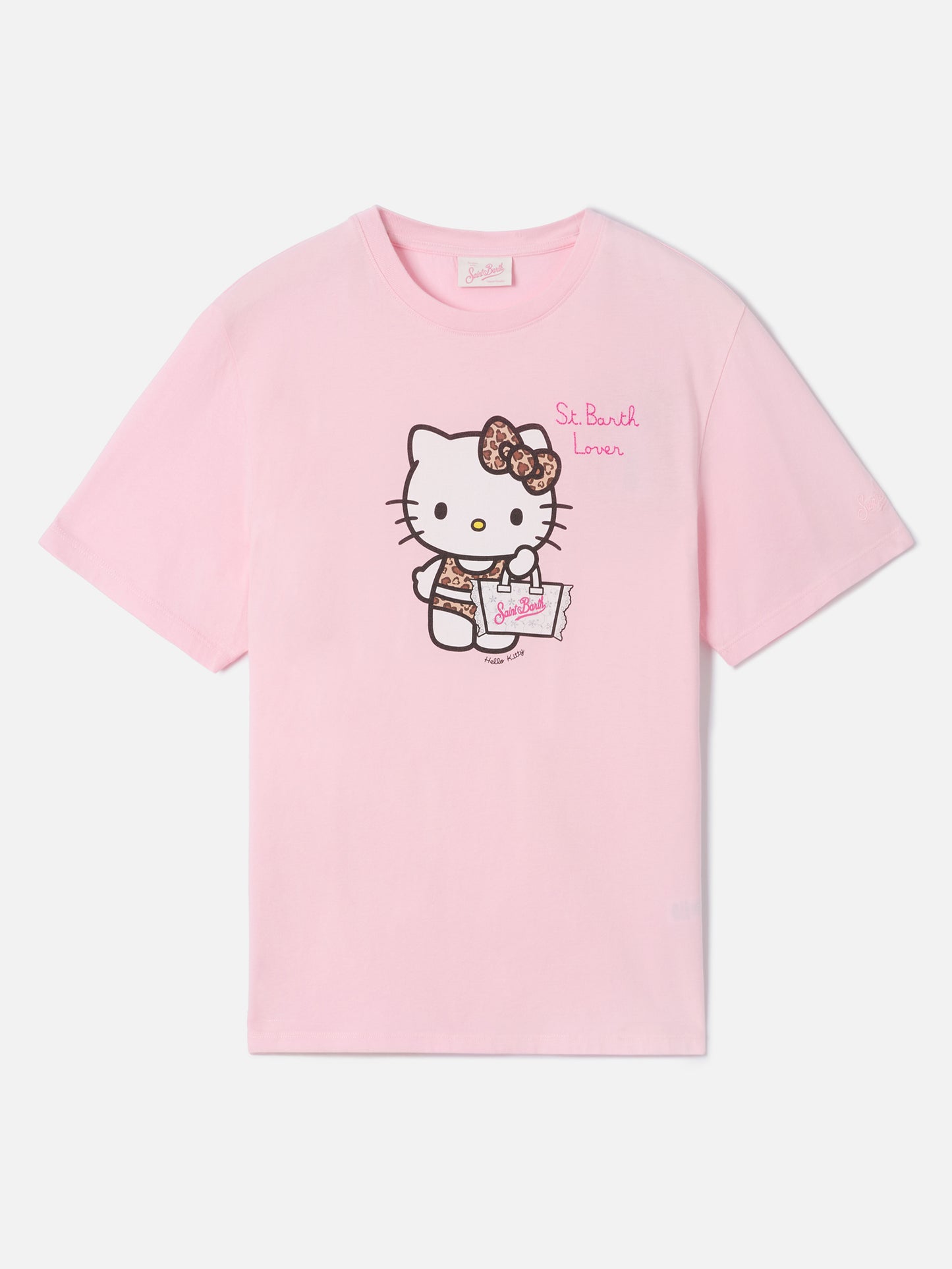 Pink Emilie T-shirt with Hello Kitty print and St. Barth Lover embroidery | Special edition
