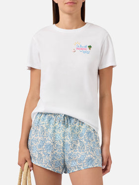 T-shirt Emilie blanc avec broderie charm St. Barth Paradise 