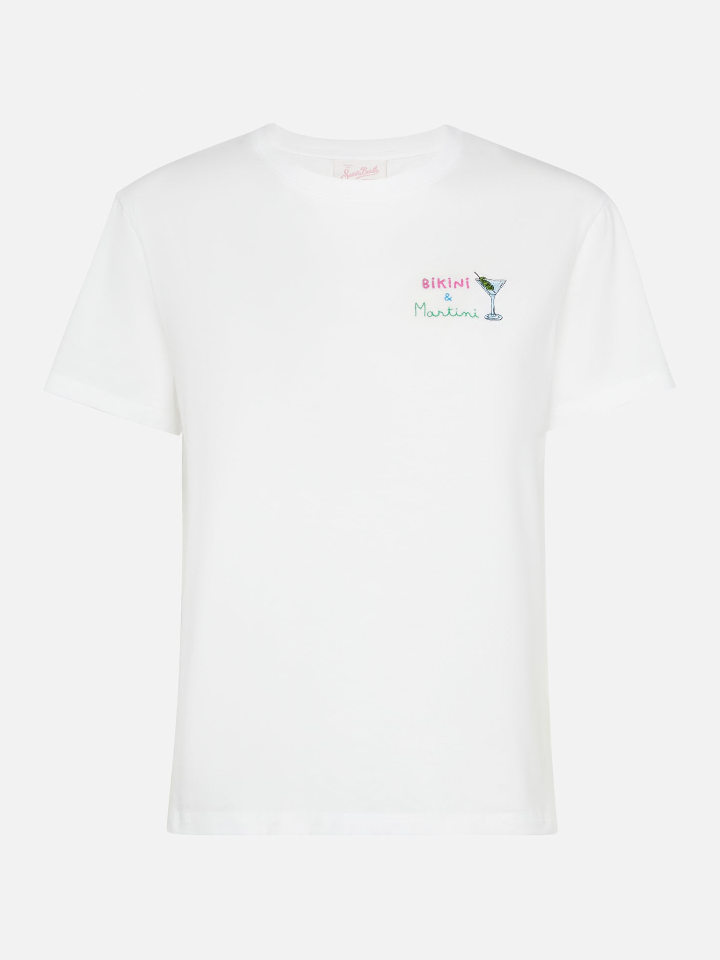 Baumwoll-T-Shirt Emilie mit Bikini &amp; Martini-Stickerei