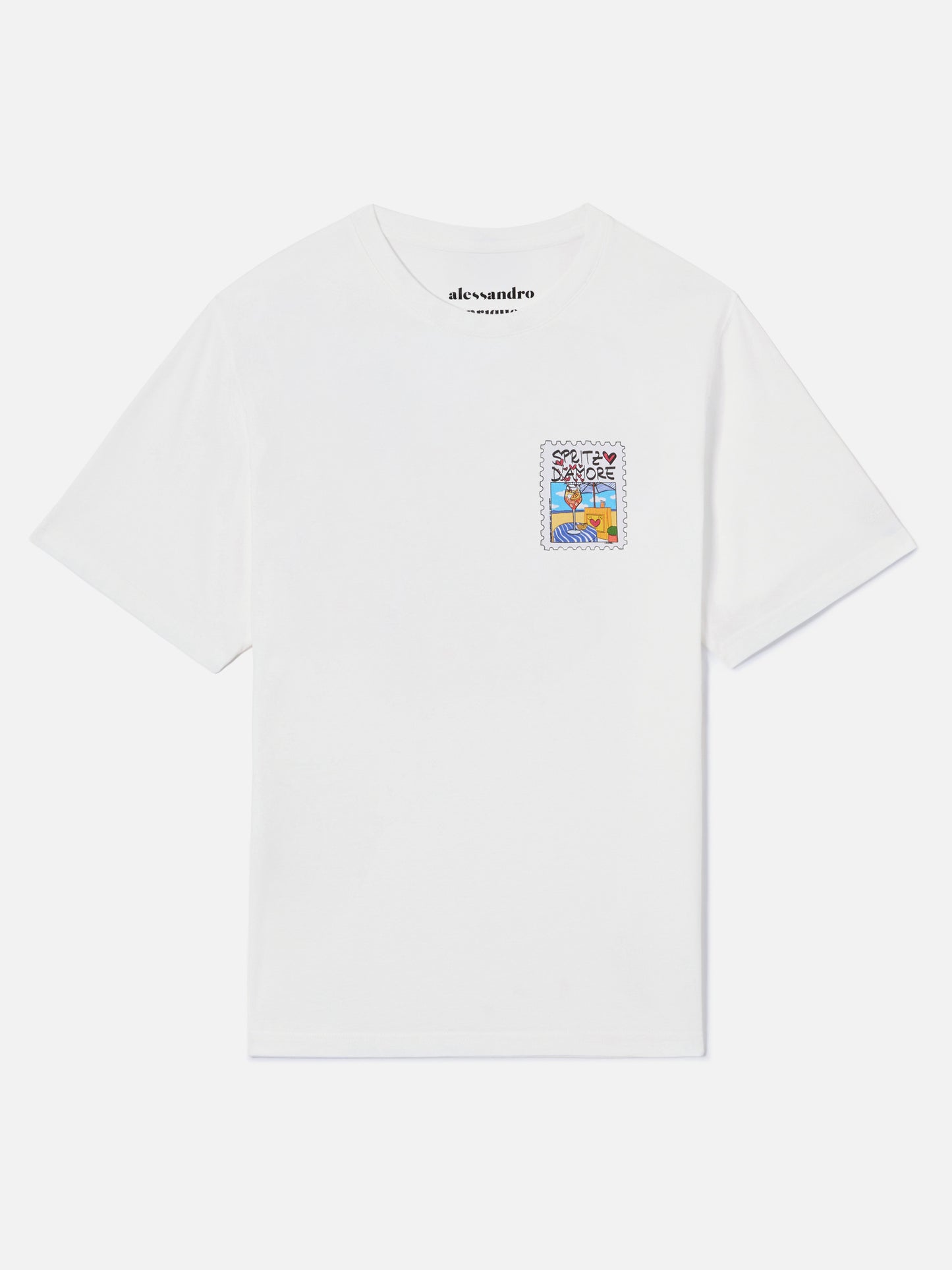 T-shirt Emilie bianca con stampa Spritzo d’Amore