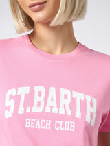 T-shirt da donna girocollo Emilie in jersey di cotone con stampa Saint Barth Beach Club