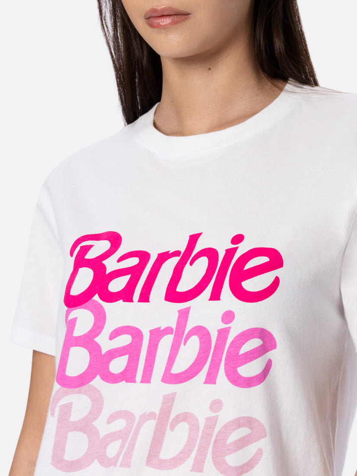 T-shirt girocollo in jersey di cotone da donna Emilie con stampa logo Barbie | BARBIE SPECIAL EDITION
