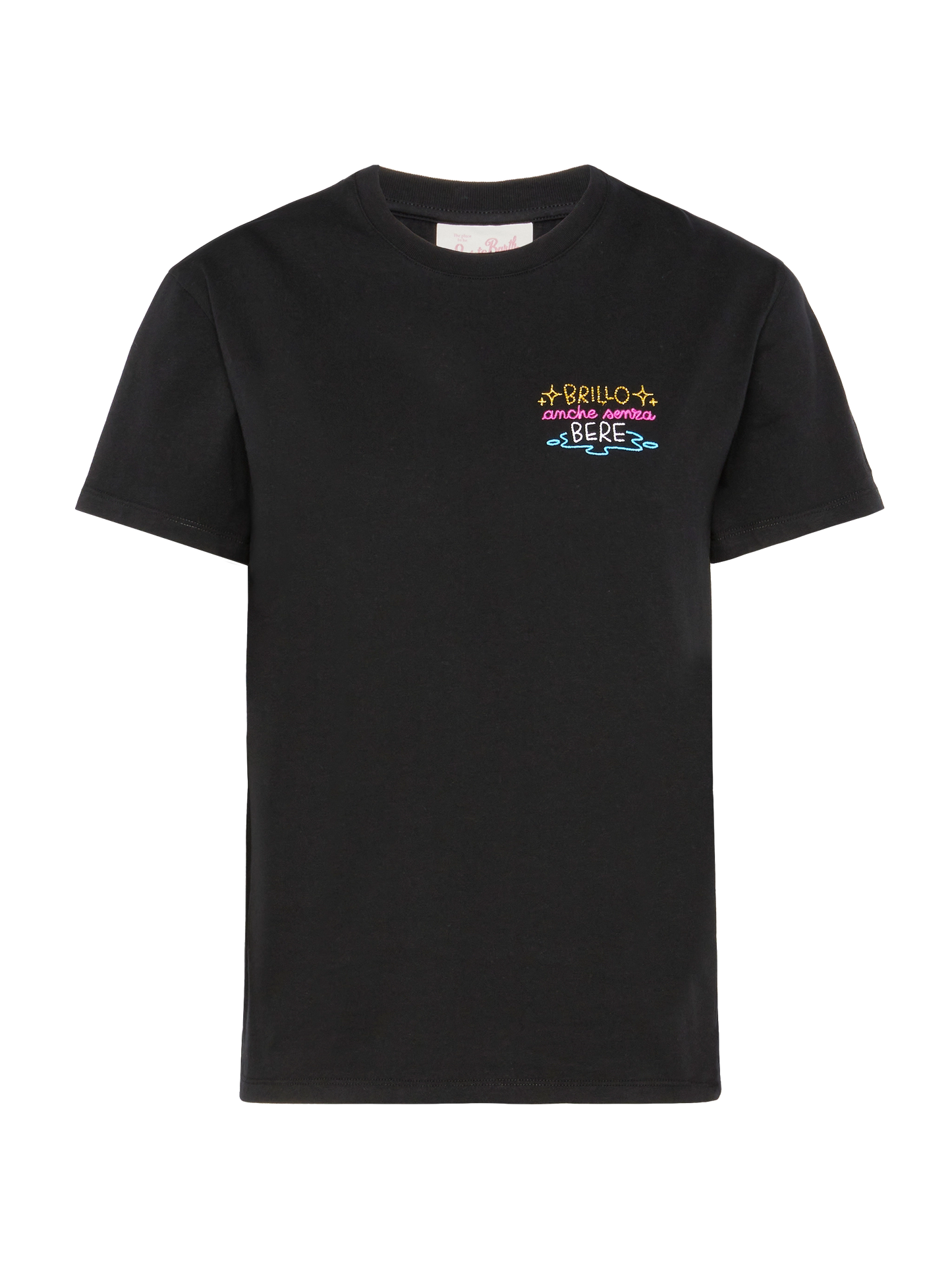 Emilie cotton t-shirt with Brillo senza bere embroidery | INSULTI LUMINOSI SPECIAL EDITION