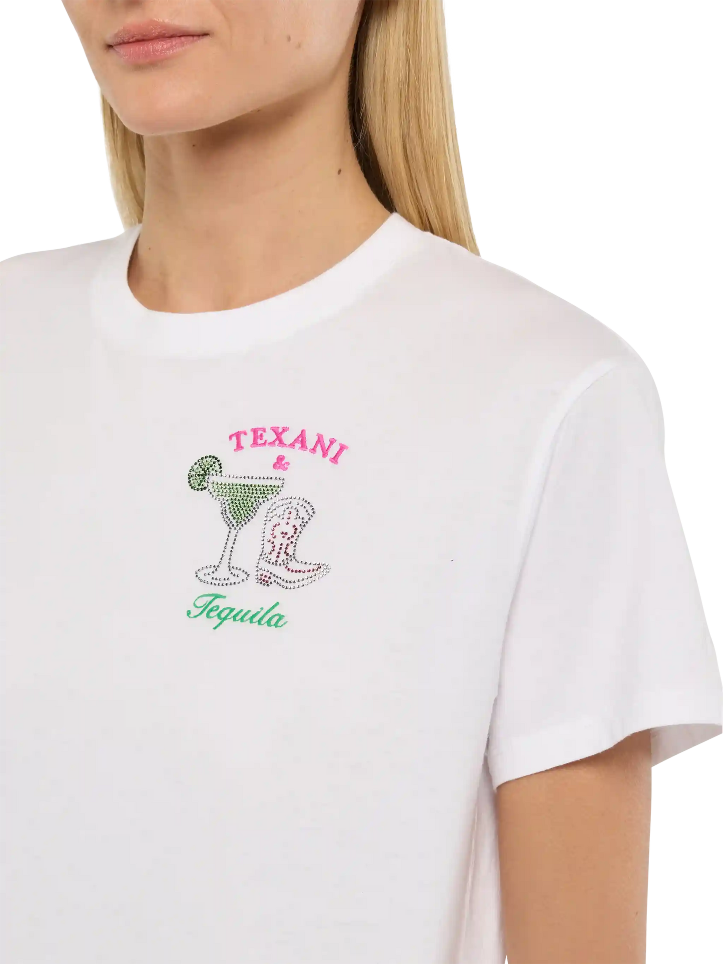 Baumwoll-T-Shirt Emilie mit Texani &amp; Tequila-Stickerei