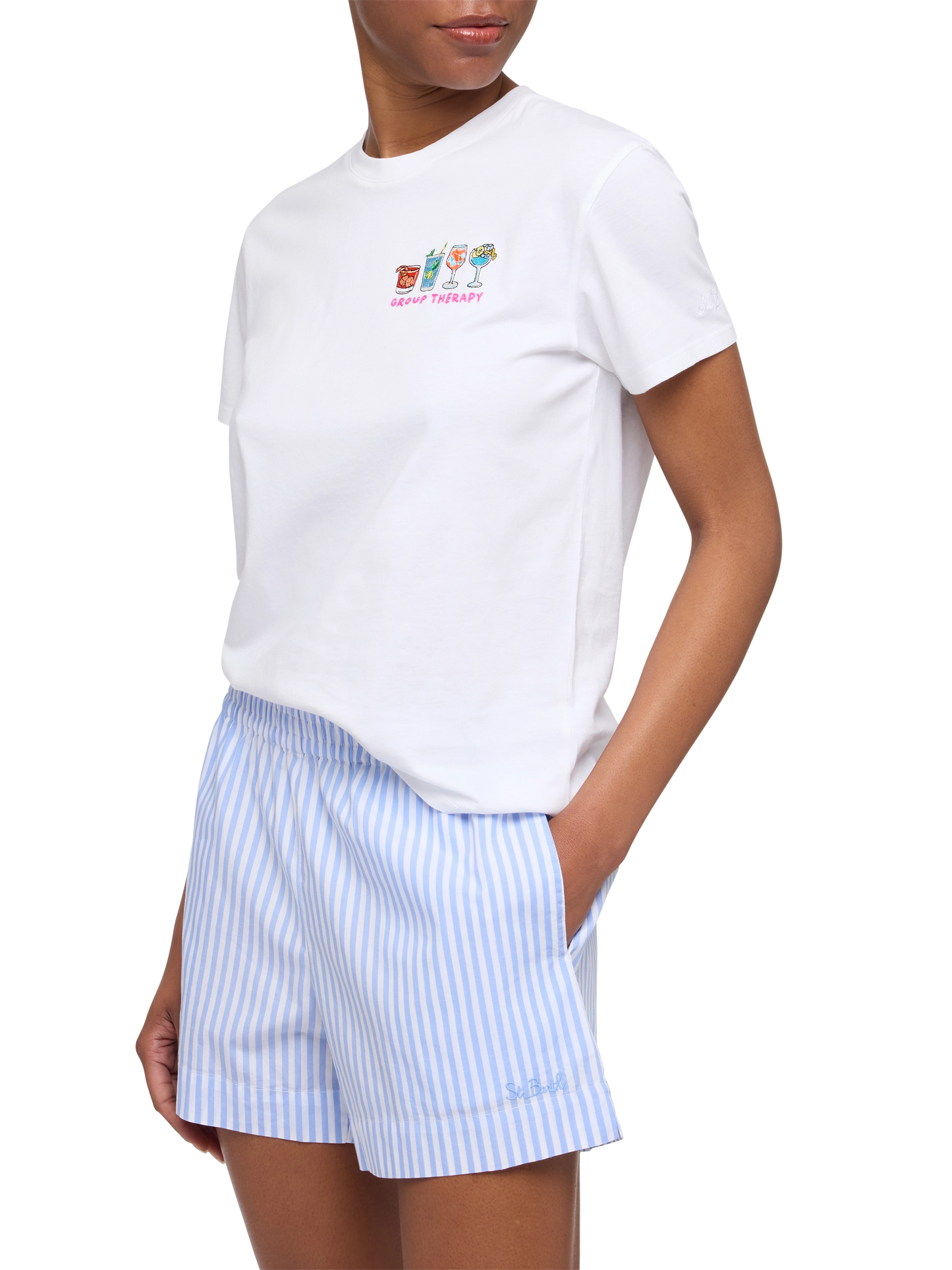 T-shirt Emilie in cotone con ricamo Group therapy