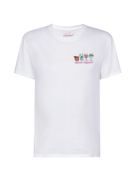 T-shirt Emilie in cotone con ricamo Group therapy