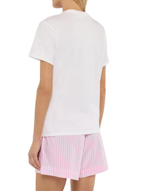Emilie-Baumwoll-T-Shirt mit Libertè-, Egalitè- und Vin Rosè-Stickerei
