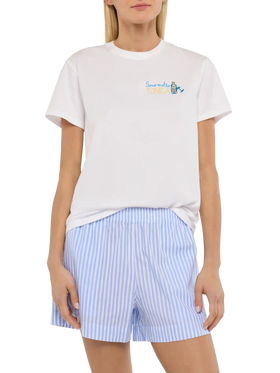 T-Shirt „Emilie“ aus Baumwolle mit „Sono molto tonica“-Stickerei