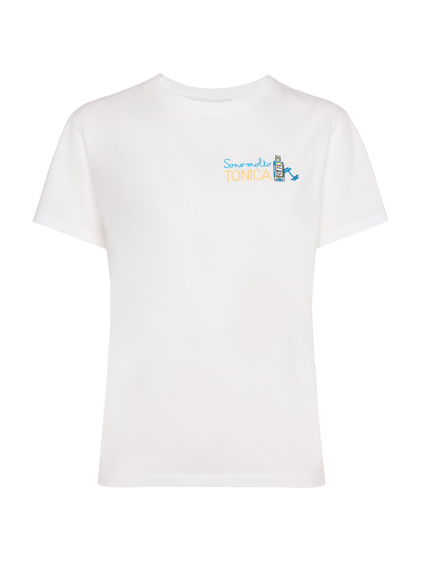 T-Shirt „Emilie“ aus Baumwolle mit „Sono molto tonica“-Stickerei