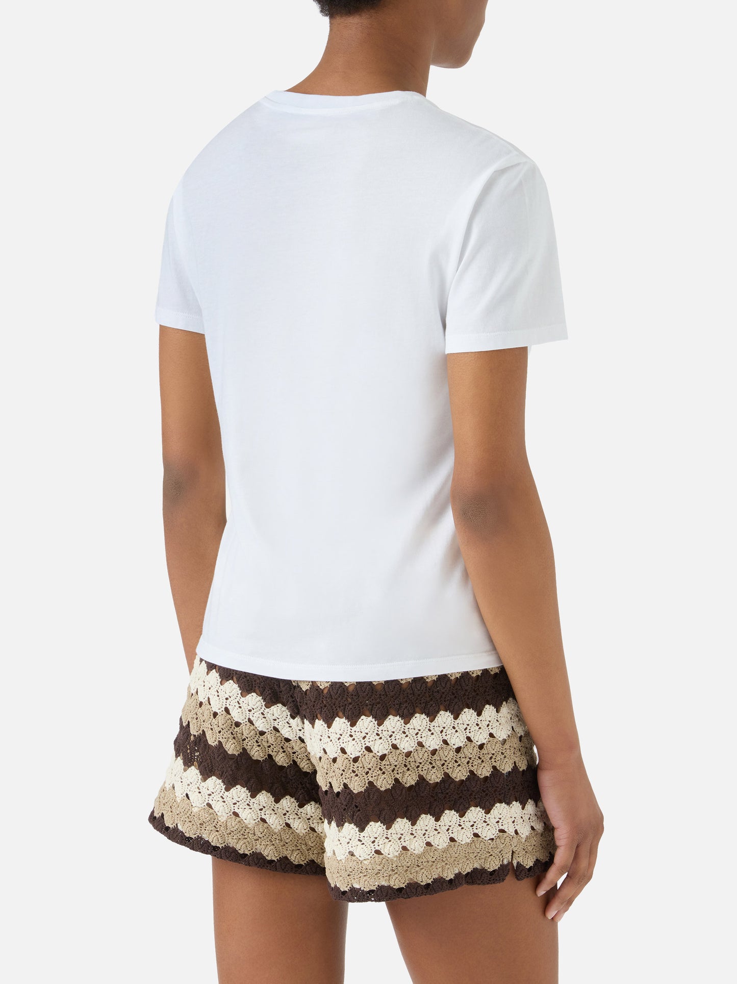 T-shirt Emilie bianca con ricamo Me la tiro