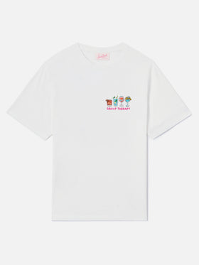 White Emilie T-shirt with Group Therapy embroidery