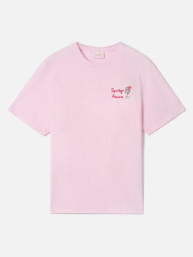 Pink Emilie T-shirt with Spritzo d’Amore embroidery