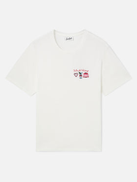 T-shirt Emilie off white con ricamo St. Barth Holidays