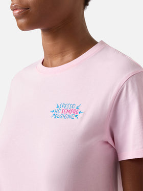 Pink Emilie t-shirt with Spesso Ho Sempre Ragione embroidery | Special edition
