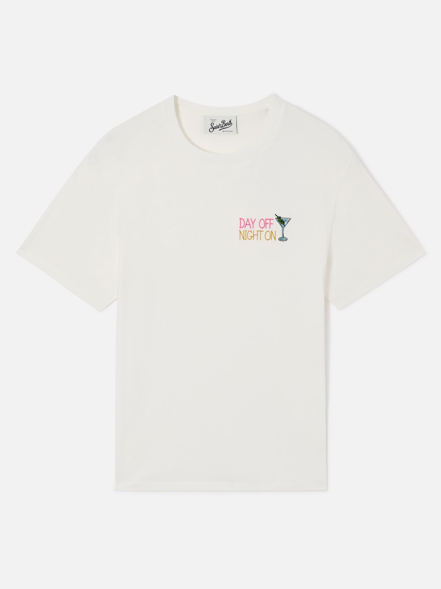 T-shirt Emilie blanc avec broderie Day Off Night On 