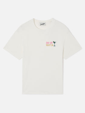 T-shirt Emilie blanc avec broderie Day Off Night On 