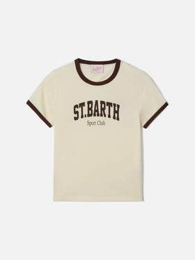 White Emilie String T-shirt with Sport Club print