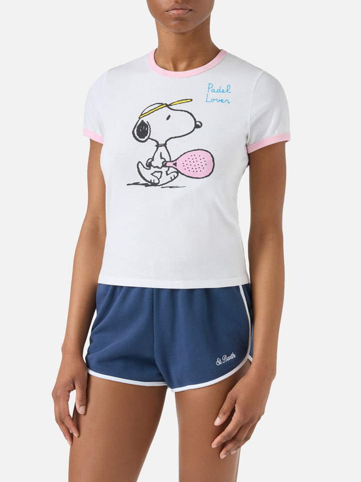 White Emilie String T-shirt with Snoopy print and Padel Lover embroidery | Special edition