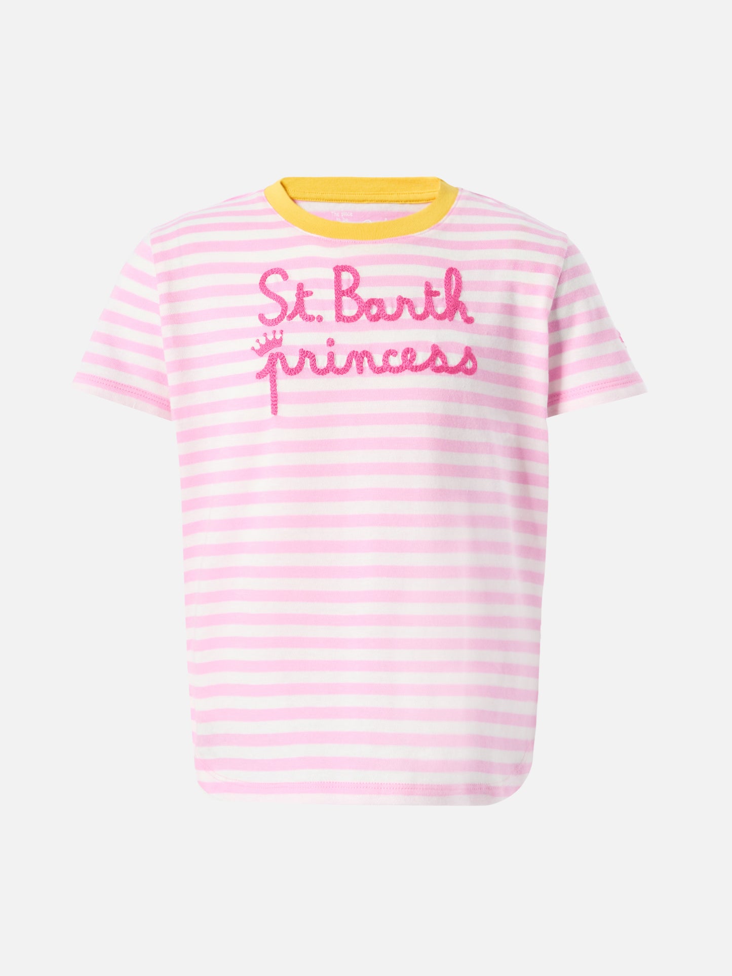 T-shirt in cotone Emma con stampa a righe e ricamo St. Barth Princess