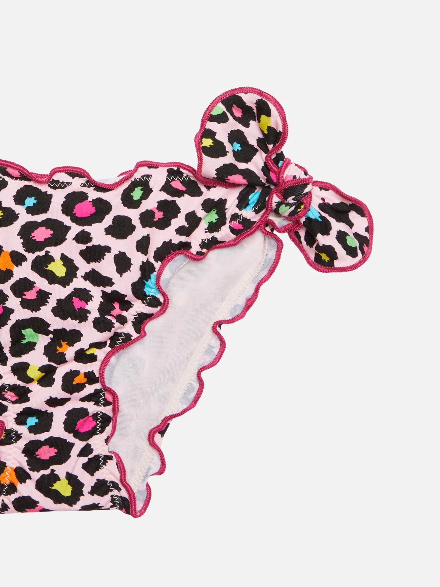 Girl bandeau bikini with leopard print