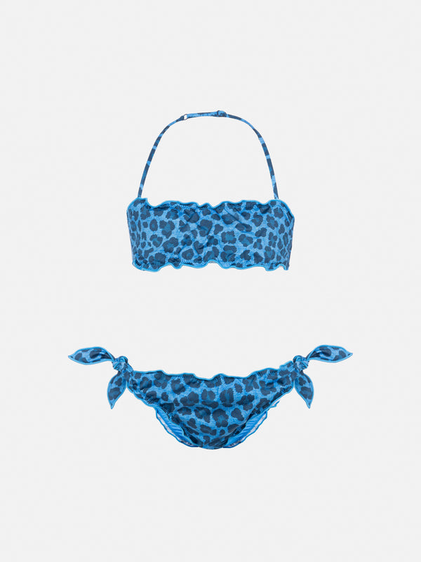 Emy classic bandeau bikini with animalier print