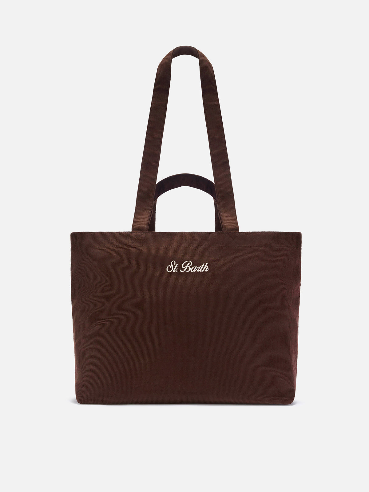 Braune Essential Cordtasche tote mit Logo-Stickerei 